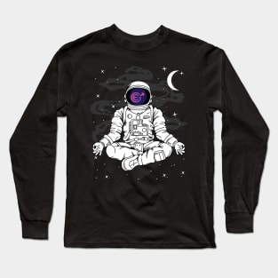 Astronaut Yoga Evergrow EGC Coin To The Moon Crypto Token Cryptocurrency Blockchain Wallet Birthday Gift For Men Women Kids Long Sleeve T-Shirt